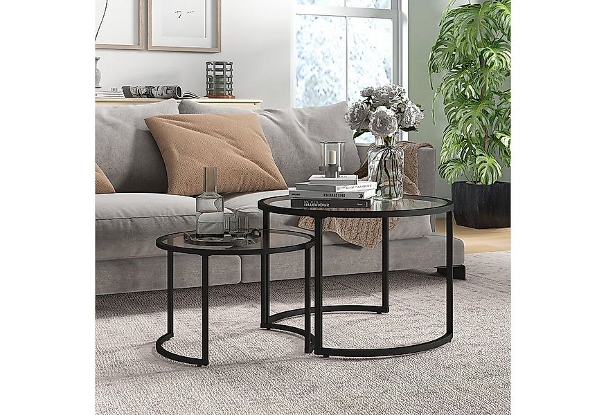 HOMCOM Couchtisch Beistelltisch mit Schwarz Stahlgestell und Tischplatte (K günstig online kaufen