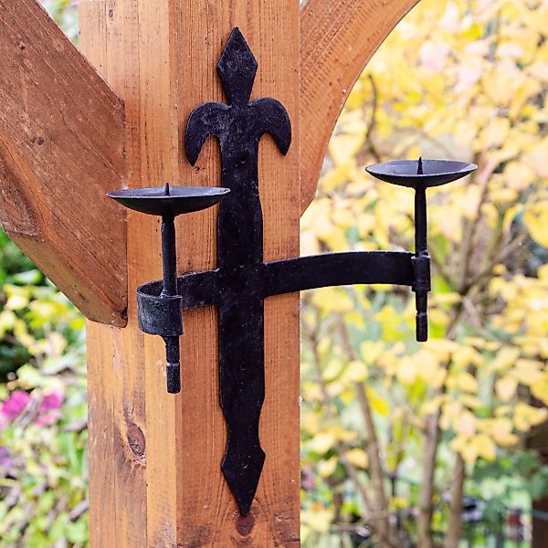 Antikas Wanddekoobjekt Kerzenhalter, 2 Kerzen, Gusseisen, günstig online kaufen