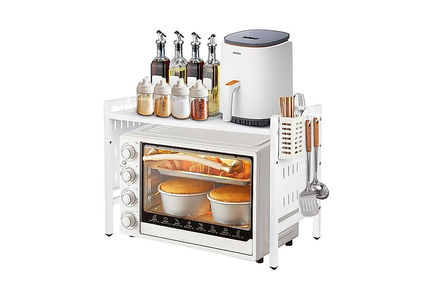 JEOBEST Regal Erweiterbares Mikrowellen Regal 38-67cm mit 6 Haken, Essstäbc günstig online kaufen