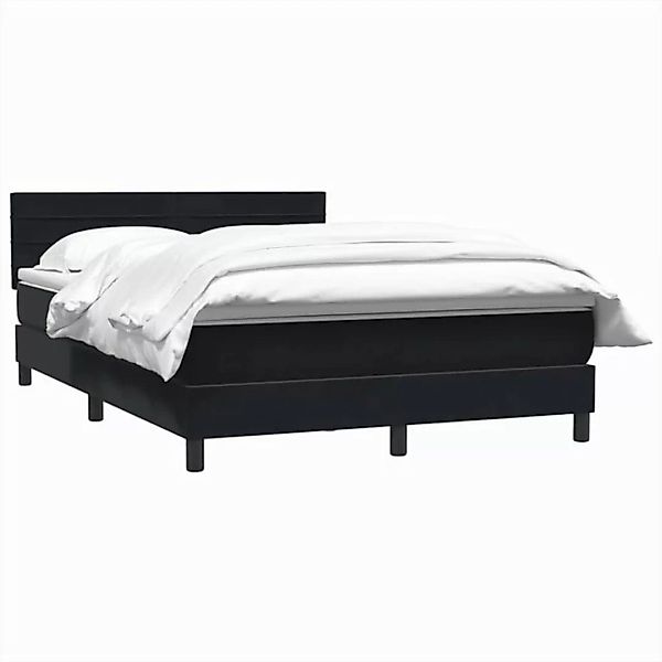 vidaXL Bett Boxspringbett mit Matratze Schwarz 140x210 cm Samt günstig online kaufen