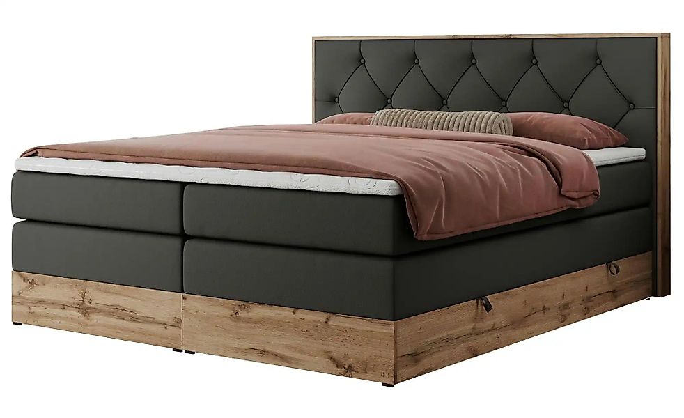 Boxspringbett mit Bettkasten Veneto King ¦ grau ¦ Maße (cm): B: 148 H: 115 günstig online kaufen