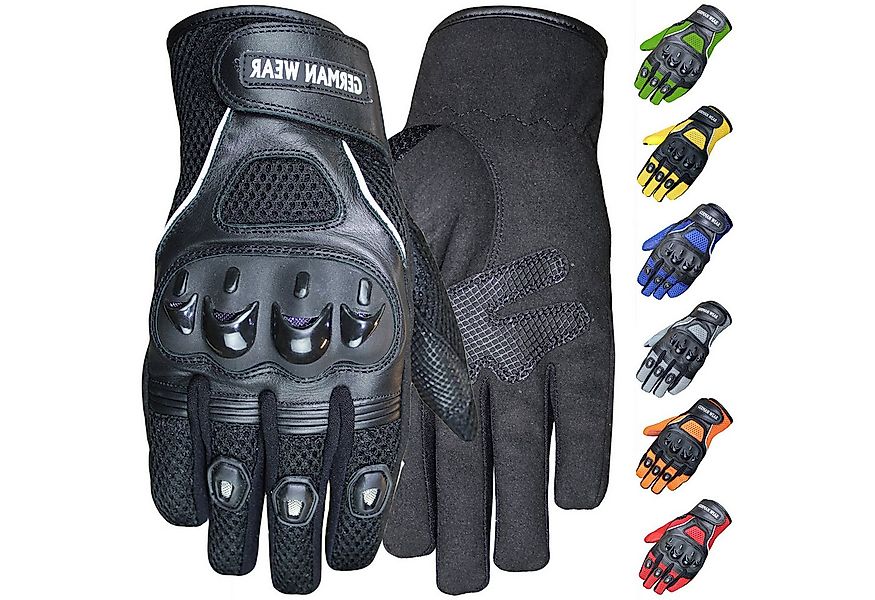 German Wear Motorradhandschuhe GW400G-M9 Motocross Biker Handschuhe Leder- günstig online kaufen