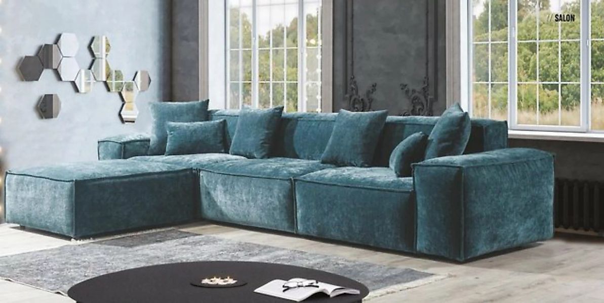 JVmoebel Ecksofa, Ecksofa Blau Wohnzimmer Elegante Wohnecke Design Möbel Ec günstig online kaufen