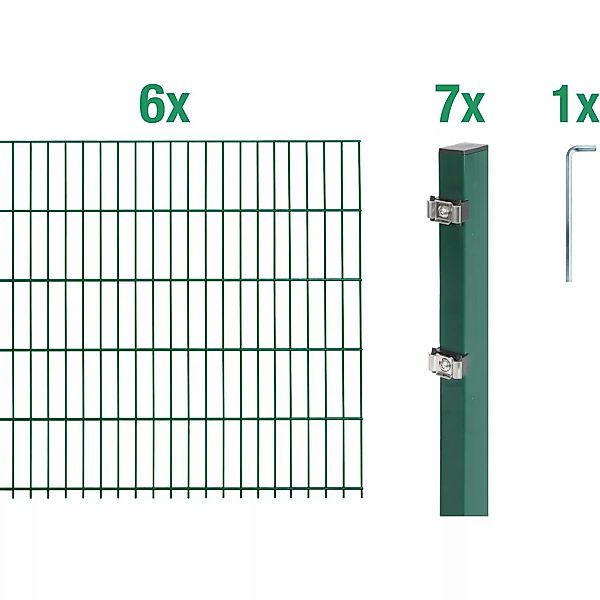 Alberts Doppelstabmattenzaun Grundset, (Set), Höhe: 80-160 günstig online kaufen