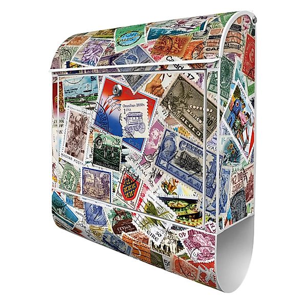 Banjado Design Briefkasten Weiß Pulverbeschichtet 39x47x14cm 2 Schlüssel Mi günstig online kaufen