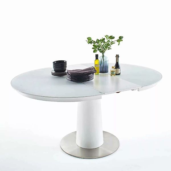 Tisch mit ausziehbare Glasplatte Weiß günstig online kaufen