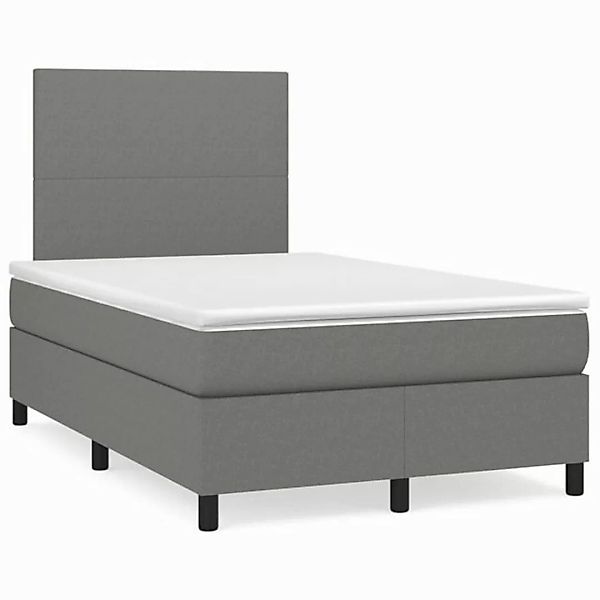 furnicato Bett Boxspringbett mit Matratze Dunkelgrau 120x200 cm Stoff (1-tl günstig online kaufen