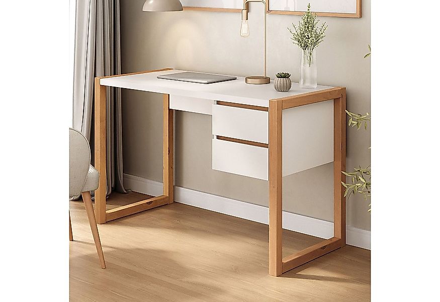 IDIMEX Schreibtisch BELINDA, Holztisch mit zwei Schubladen weiß/eiche günstig online kaufen