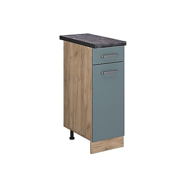 Vicco Küchenunterschrank R-Line Blau-Grau/Goldkraft Eiche 30 cm AP Anthrazi günstig online kaufen