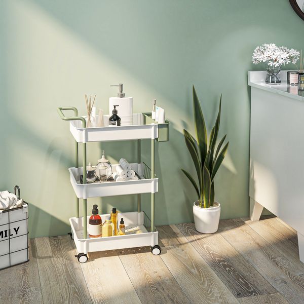 HOMCOM Servierwagen Rollwagen mit 3 Etagen, günstig online kaufen