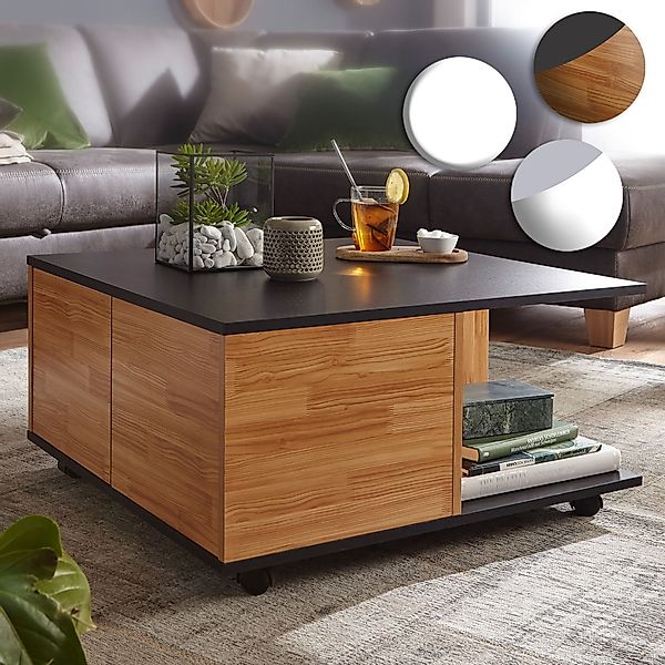 FINEBUY Couchtisch SuVa19126_1 (70x70 cm Zementgrau günstig online kaufen