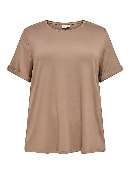 ONLY Einfarbiges Curvy T-shirt Damen Braun günstig online kaufen