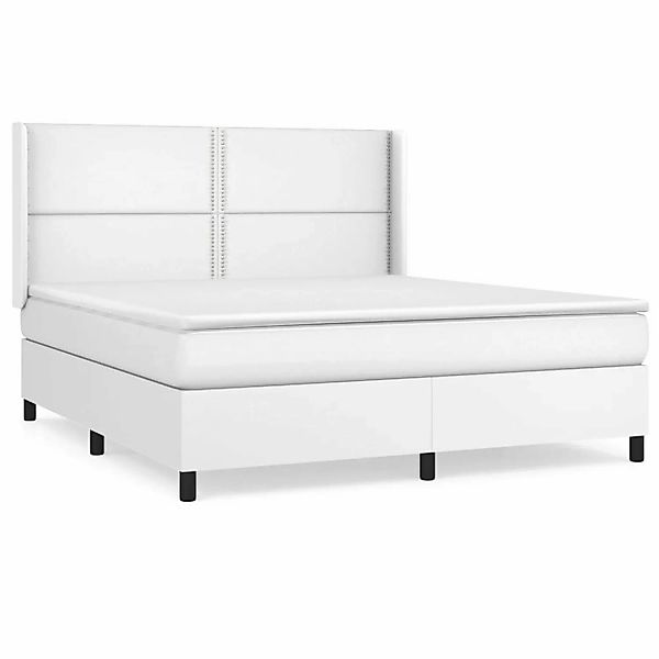 vidaXL Boxspringbett mit Matratze Weiß 180x200 cm Kunstleder1466275 günstig online kaufen