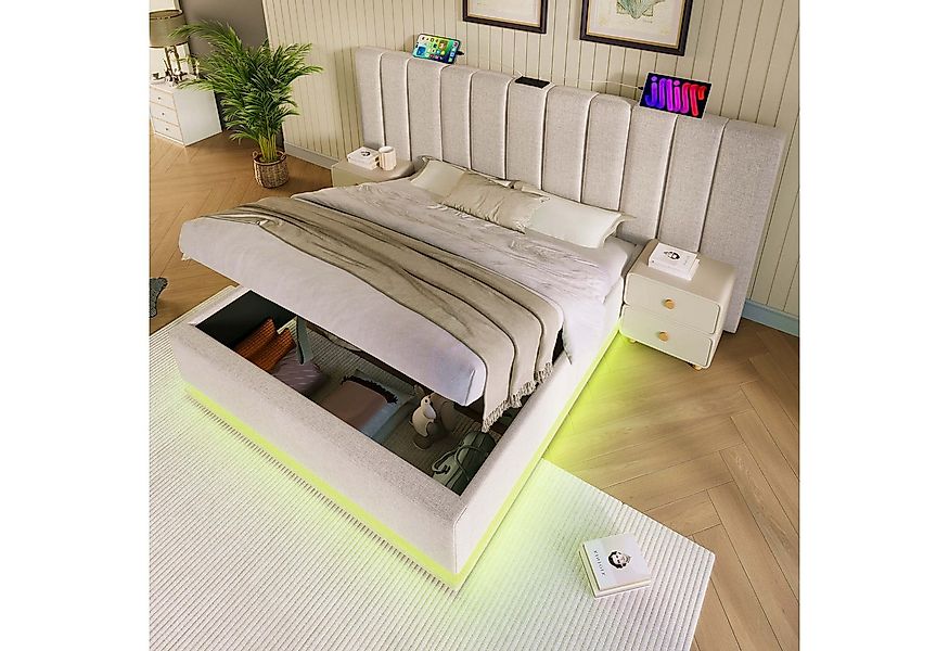 HAUSS SPOLE Polsterbett 180×200 mit App Control LED und USB-C Ladefunktion, günstig online kaufen