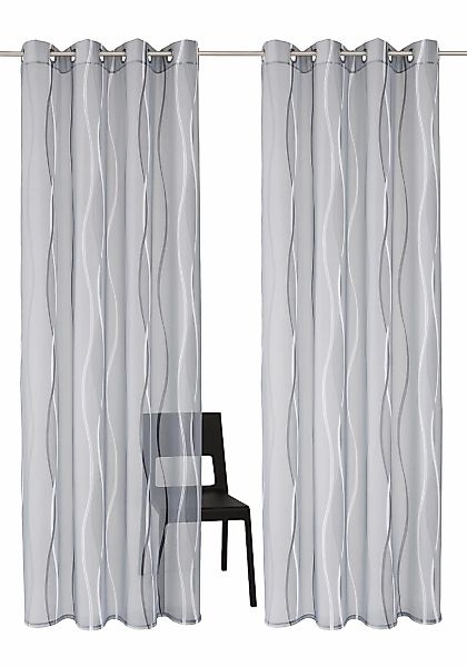 my home Gardine "Dimona" Ösen 2 Stk. tlg. 2er-Set, transparent, Voile, Poly günstig online kaufen