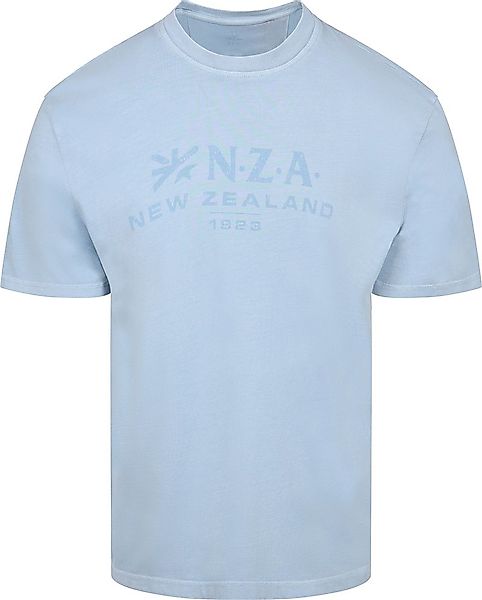 NZA T-Shirt Faded Logo Himmelblau - Größe M günstig online kaufen