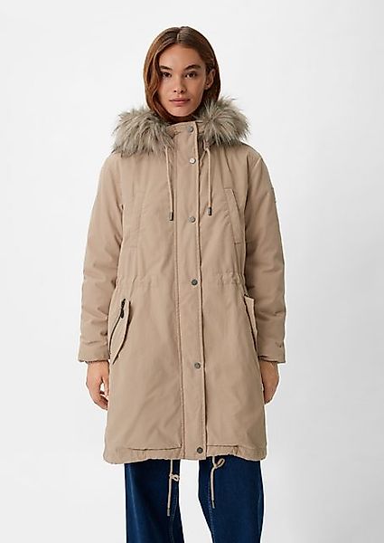 comma casual identity Langmantel Parka mit abnehmbarem Kunstfell Label-Patc günstig online kaufen
