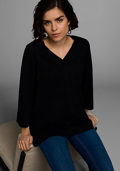 Boysens V-Ausschnitt-Pullover in leichter A-Form mit 3/4-Ärmeln günstig online kaufen