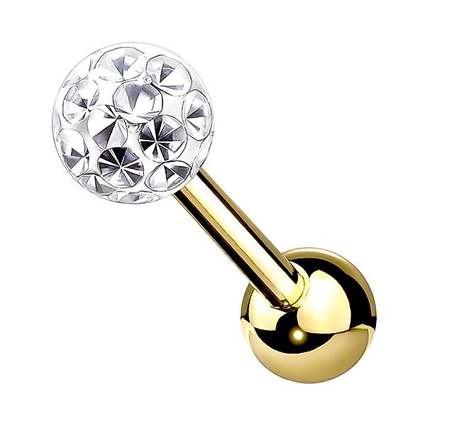 Taffstyle Piercing-Set Tragus Epoxy beschichtet Kristall Gold Clear 1,2mm x günstig online kaufen