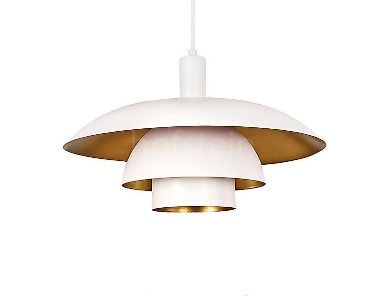 hofstein Hängeleuchte Hängelampe aus Metall in Weiß/Goldfarben, ohne Leucht günstig online kaufen
