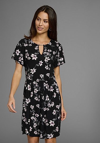 Laura Scott Sommerkleid mit V-Auschnitt, Flügelärmeln & elastischem Bund günstig online kaufen