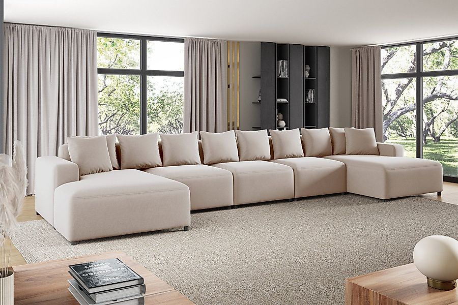 Fun Möbel Wohnlandschaft Sofa U-Form MEGAN günstig online kaufen