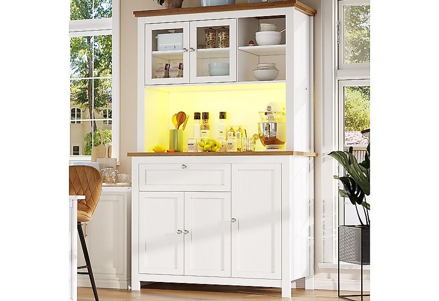 i@home Hochschrank Küchenschrank mit Verstellbaren Ablagen, LED-Beleuchtung günstig online kaufen