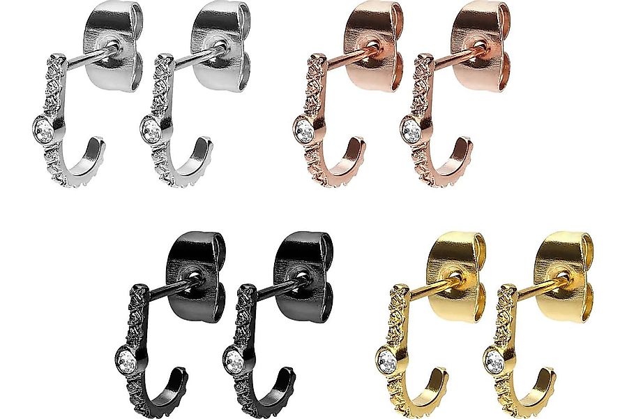 FILANGO Piercing-Set Chirurgenstahl Ohrstecker KRISTALL (Ohrstecker günstig online kaufen