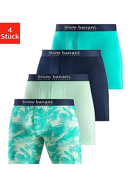 Bruno Banani Langer Boxer, (Packung, 4 St., 4er-Pack), mit Palmendruck und günstig online kaufen