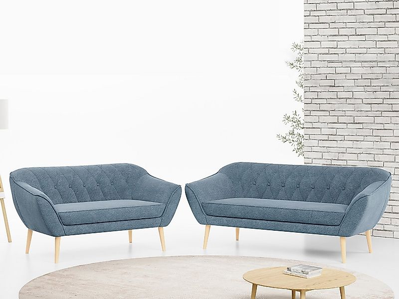 MKS MÖBEL Sofa PIRS 3 2, Set, zwei Sofas, T30-Schaum, Holzbeine, Skandinavi günstig online kaufen