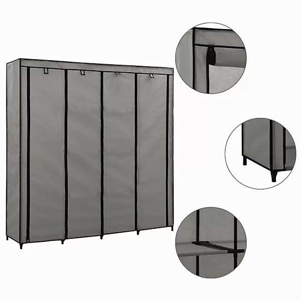 furnicato Kleiderschrank mit 4 Fächern Grau 175 x 45 x 170 cm (1-St) günstig online kaufen