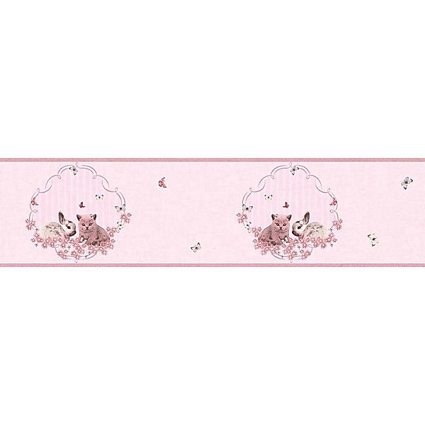PROFHOME 355671-GU Tiermotiv Tapete Kindertapete Matt Rosa Pink 0,65 m2 0,1 günstig online kaufen
