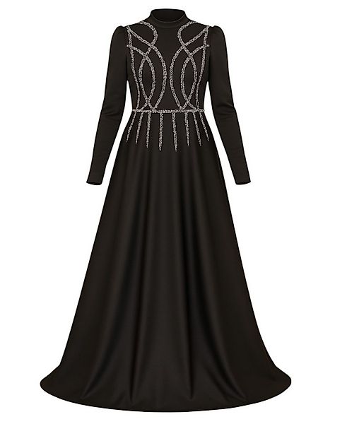 fashionshowcase Satinkleid Maxikleid in Satinoptik mit Schmucksteinbesatz - günstig online kaufen