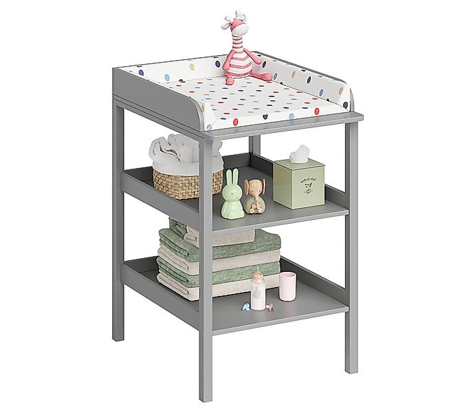 Bellabino Wickeltisch Bani mit 2 Ablageflächen (grau, Wickelfläche 70x53 cm günstig online kaufen