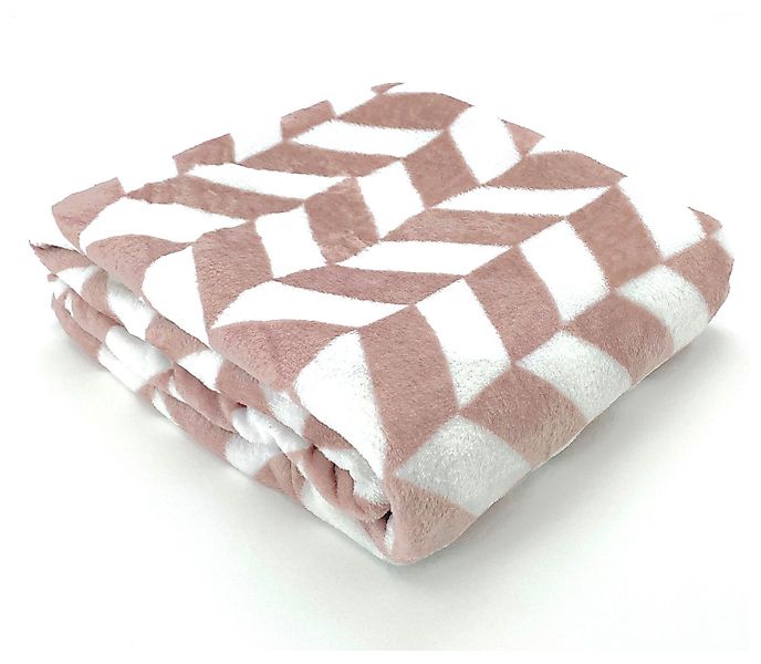 Wohndecke Soft Flanell Kuscheldecke Chevron Raute günstig online kaufen