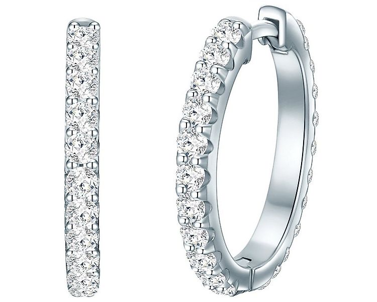 Trilani Paar Creolen silber, mit Zirkonia günstig online kaufen