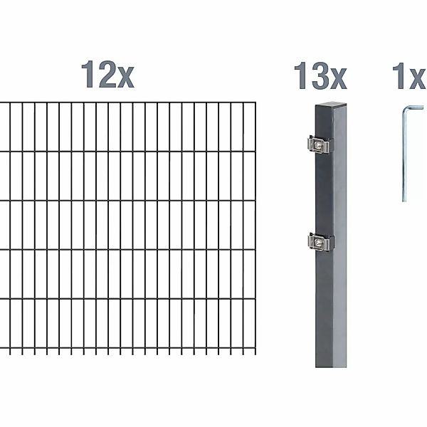 Alberts Doppelstabmattenzaun Grundset, (Set), Höhe: 80-160 günstig online kaufen