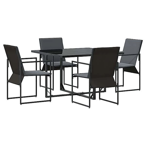 vidaXL Garten Essgruppe 5-Tlg Schwarz Stahl 3335858 günstig online kaufen