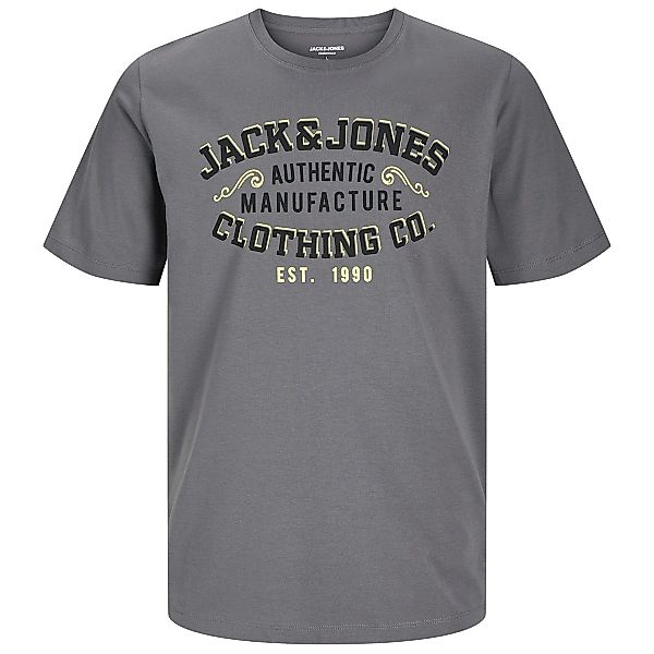 Jack&Jones T-Shirt mit Label-Print Farbe grau Größe: 6XL günstig online kaufen