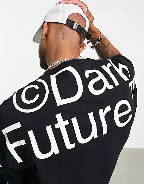 ASOS Dark Future – Schweres Oversize-T-Shirt in Schwarz mit kurzen Ärmeln u günstig online kaufen