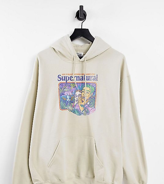 Vintage Supply – Supernatural – Kapuzenpullover in Beige-Neutral günstig online kaufen