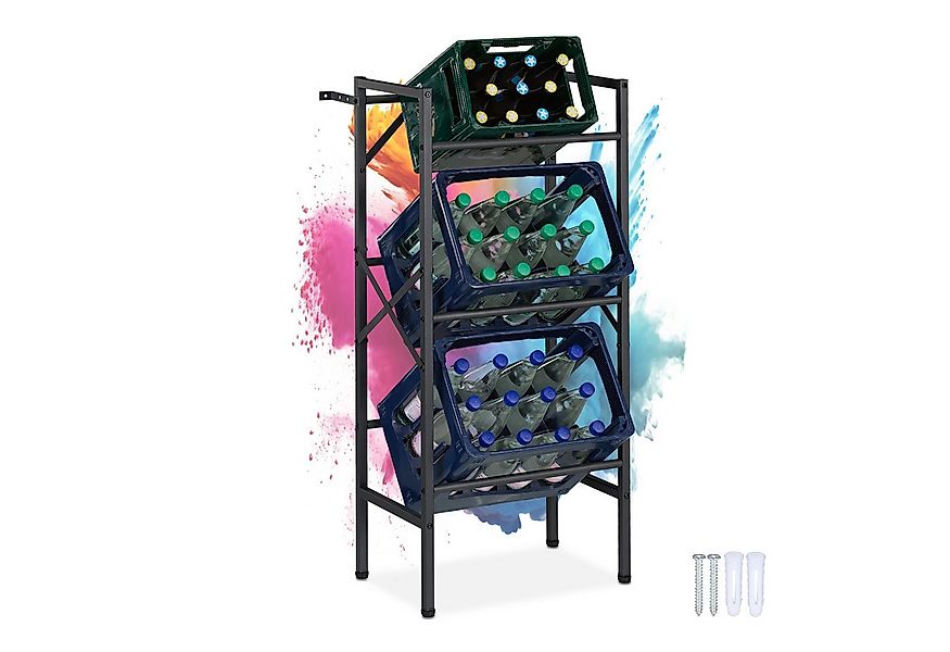 relaxdays Kastenständer Getränkekistenregal für 3 Kisten günstig online kaufen