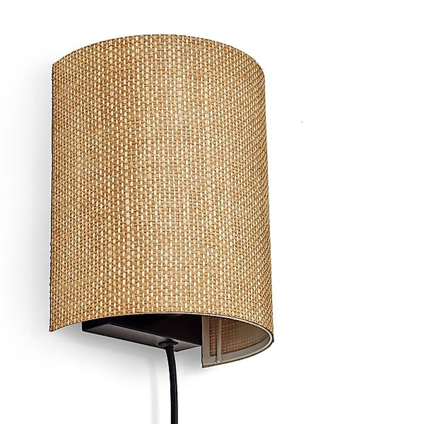 hofstein Wandleuchte Wandlampe aus Metall/Bast in günstig online kaufen