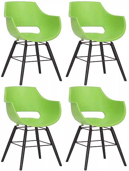 4er Set Stuhl Skien Kunststoff-grün-Schwarz günstig online kaufen