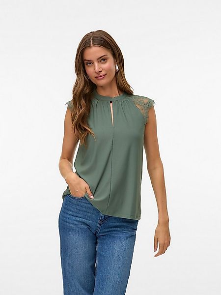 Vero Moda Spitzentop VMMILLA SL LACE TEE Materialmix, regular fit günstig online kaufen