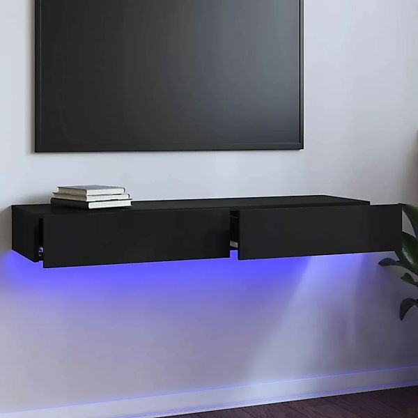 Vidaxl Tv-schrank Mit Led-leuchten Schwarz 120x35x15,5 Cm günstig online kaufen