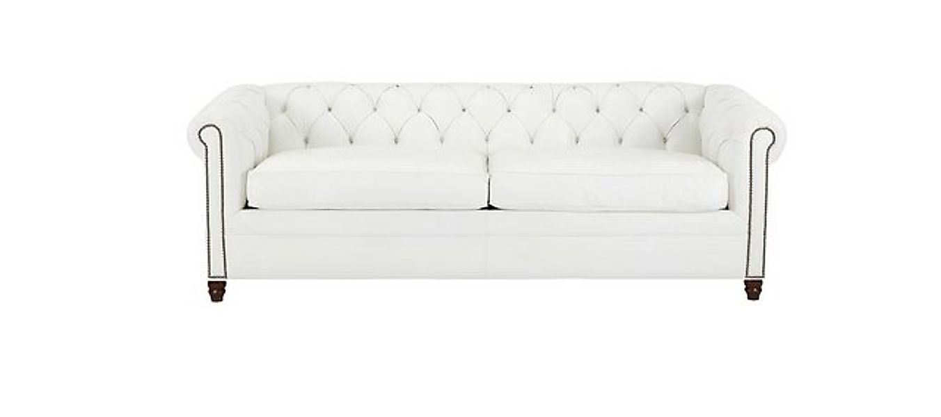 Xlmoebel Sofa Moderne Dreisitzer Chesterfield Couch in Weiß aus Leder, Herg günstig online kaufen