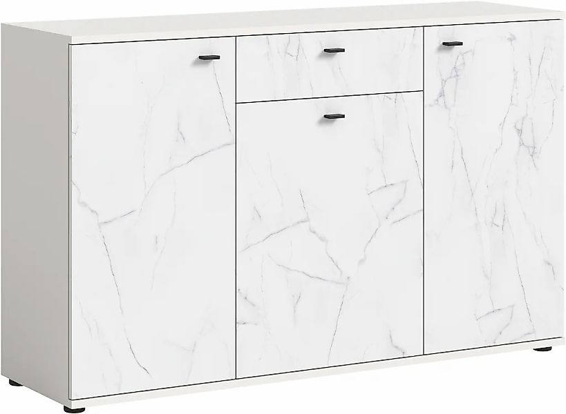 Home affaire Sideboard "CALCOLO, Breite 138cm, 3 Türen, 1 Schubkasten, 6 Fä günstig online kaufen