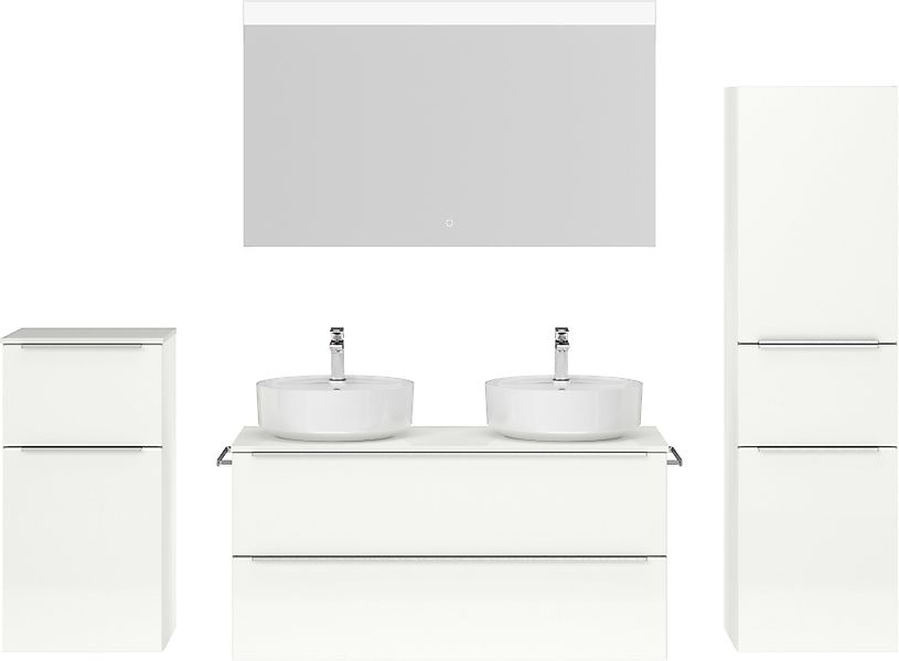 nobilia® Badmöbel-Set »Alvene«, (4 St., vormontiert, mit Soft-Close), Hochg günstig online kaufen