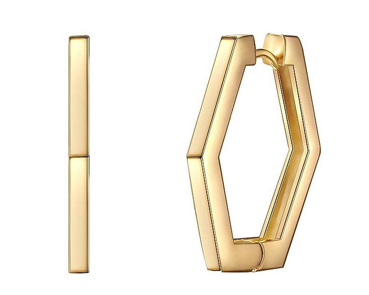 Lulu & Jane Paar Creolen gelbgold günstig online kaufen